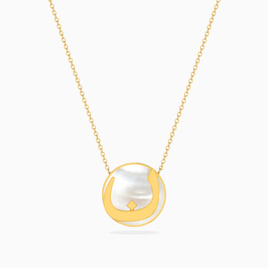 Letter Noon Pearl Necklace in 18K Gold - 131405100025