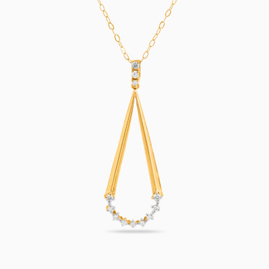 Pear Diamond Necklace in 18K Gold - LNE00024