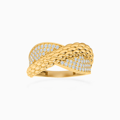 Twist Cubic Zirconia Ring in 21K Gold - 72002110019