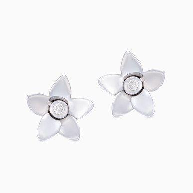 Kids Flower Diamond Stud Earrings in 18K Gold - LEA00024