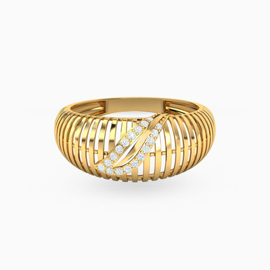 Abstract Cubic Zirconia Ring in 21K Gold - 22002111569