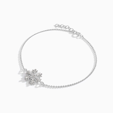 Snowflake Cubic Zirconia Chain Bracelet in 18K Gold - 11010600008 Snowflake Cubic Zirconia Chain Bracelet in 18K Gold - 11010600008