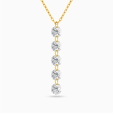 Round Cubic Zirconia Necklace in 18K Gold - 111401100006