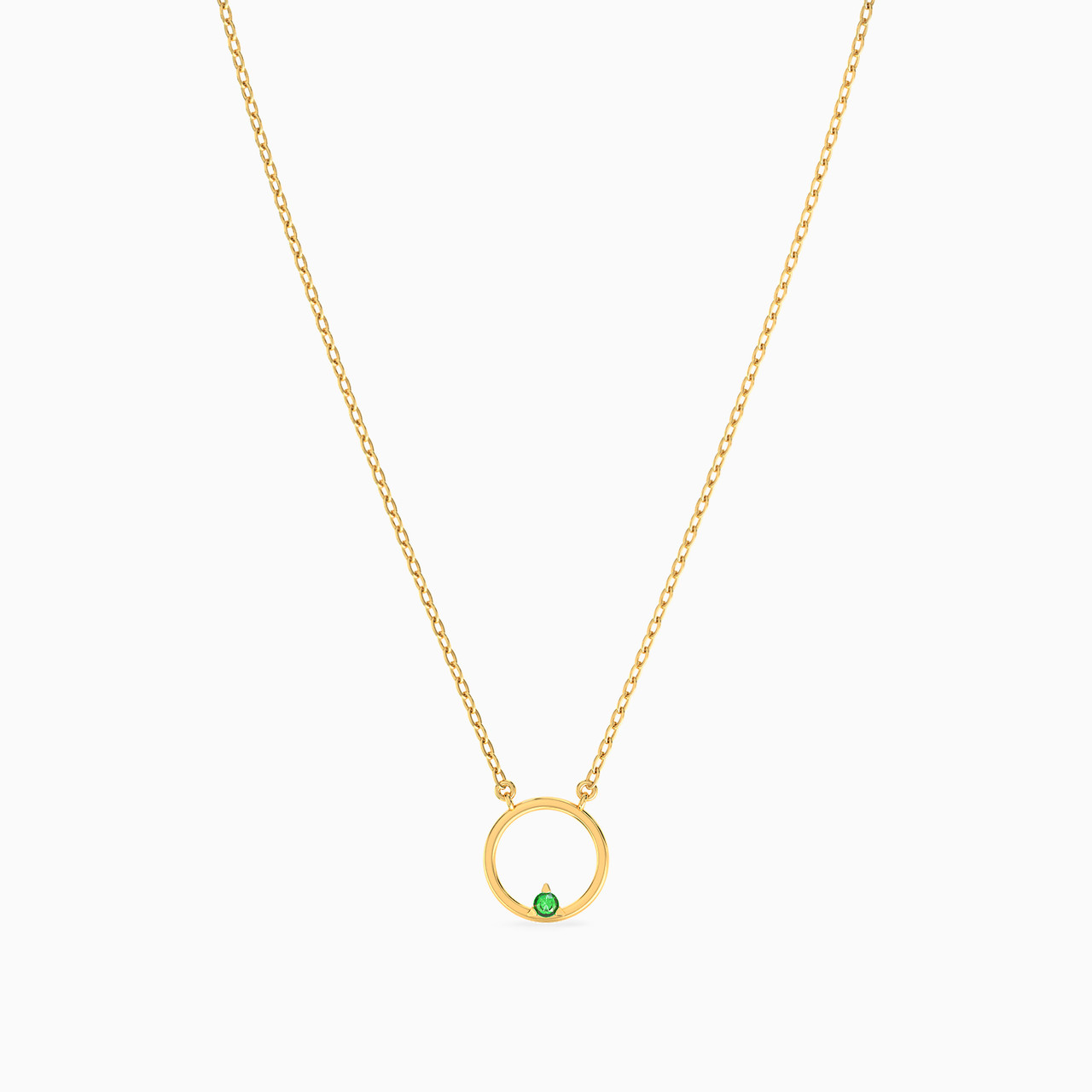 18K Gold Colored Stones Pendant Necklace