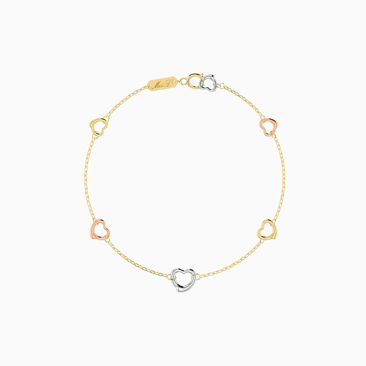 Heart Chain Bracelet in 18K Gold