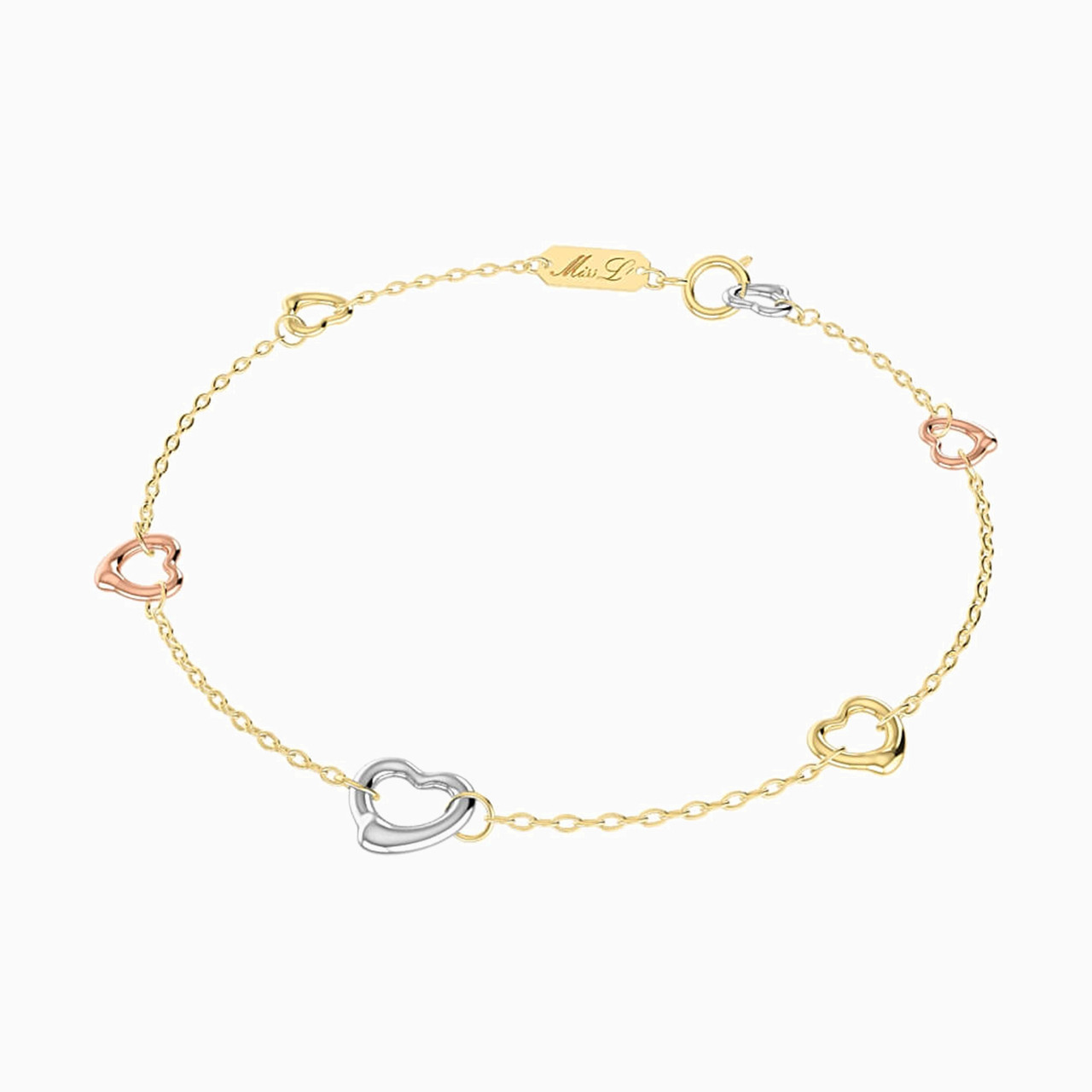 Heart Chain Bracelet in 18K Gold