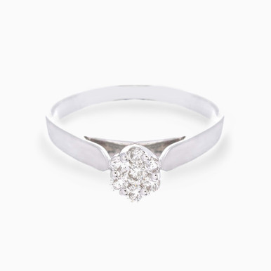 Floral Cluster Diamond Ring in 18K Gold - 40120