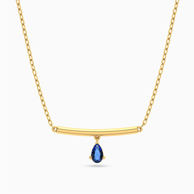 Pear Blue Stone Necklace in 18K Gold - 21046110792 Pear Blue Stone Necklace in 18K Gold - 21046110792