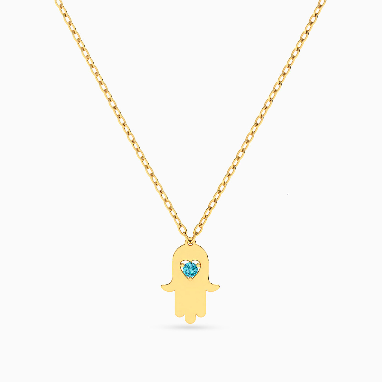 18K Gold Colored Stones Pendant Necklace