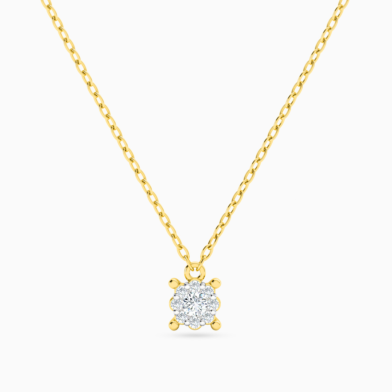 18K Gold Diamond Pendant Necklace