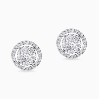 Circle Diamond Stud Earrings in 18K Gold - KE604695