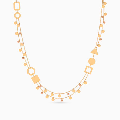 Geometric Layered Necklace in 21K Gold - 22005140579