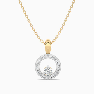 Circle Diamond Necklace in 18K Gold - SAP03975 Circle Diamond Necklace in 18K Gold - SAP03975