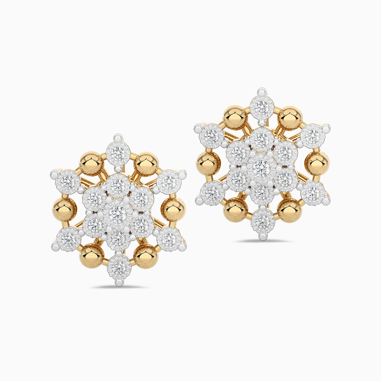 18K Gold Diamond Stud Earrings