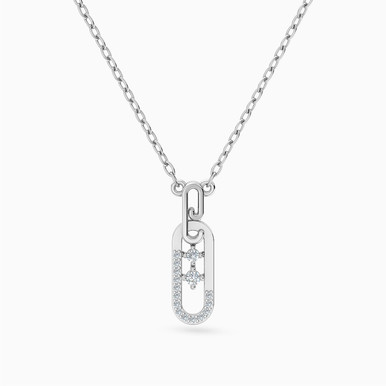Capsule Diamond Necklace in 18K Gold - ENE00009