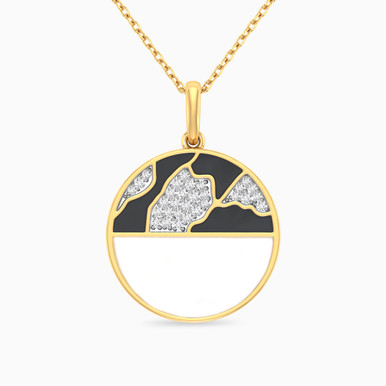 Circle Diamond & Pearl Necklace in 18K Gold - TPD9002048 Circle Diamond & Pearl Necklace in 18K Gold - TPD9002048