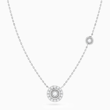 Circle Diamond Chain Necklace in 18K Gold - NT400861W18DI1