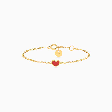 Kids Heart Chain Bracelet in 18K Gold - 21047140256
