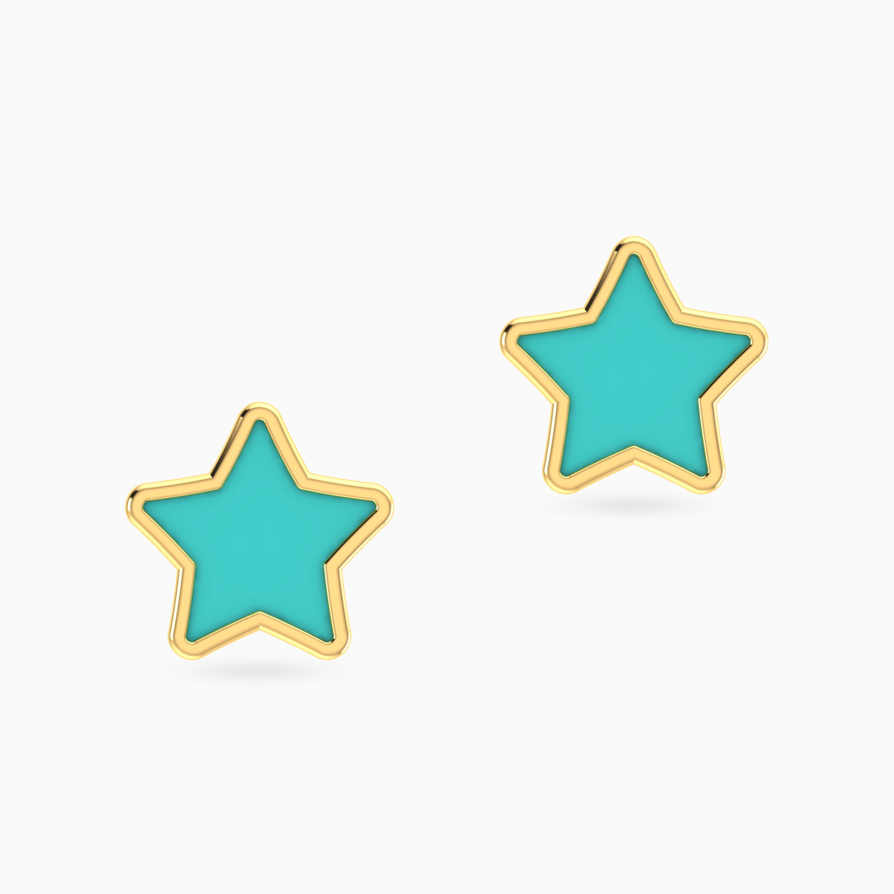 Kids 18K Gold Enamel Coated Stud Earrings