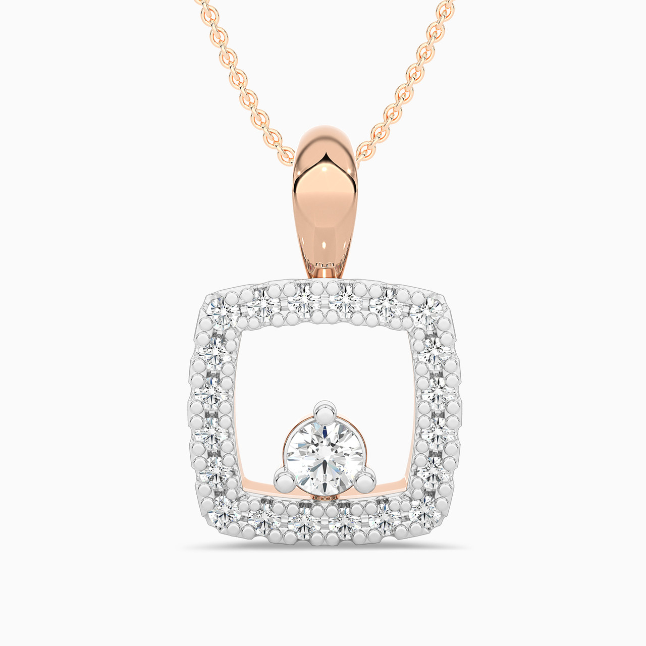 18K Gold Diamond Pendant Necklace