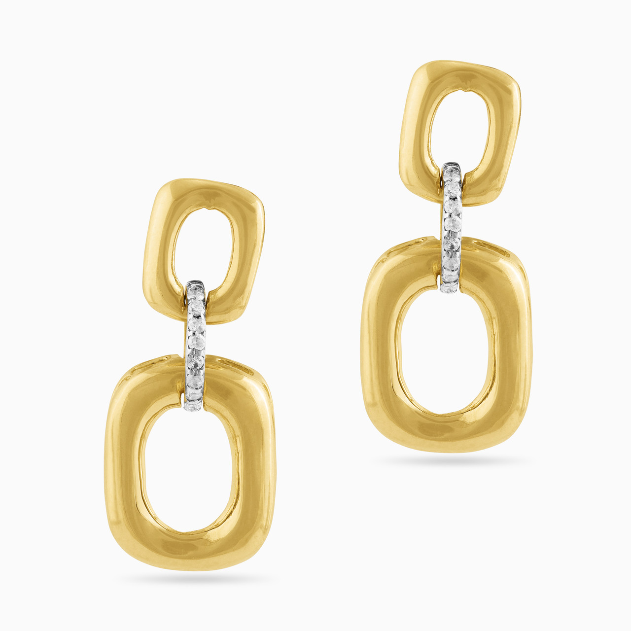 18K Gold Diamond Drop Earrings