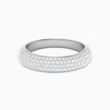 Circle Diamond Band Ring in 18K Gold - RN020951W18DI1