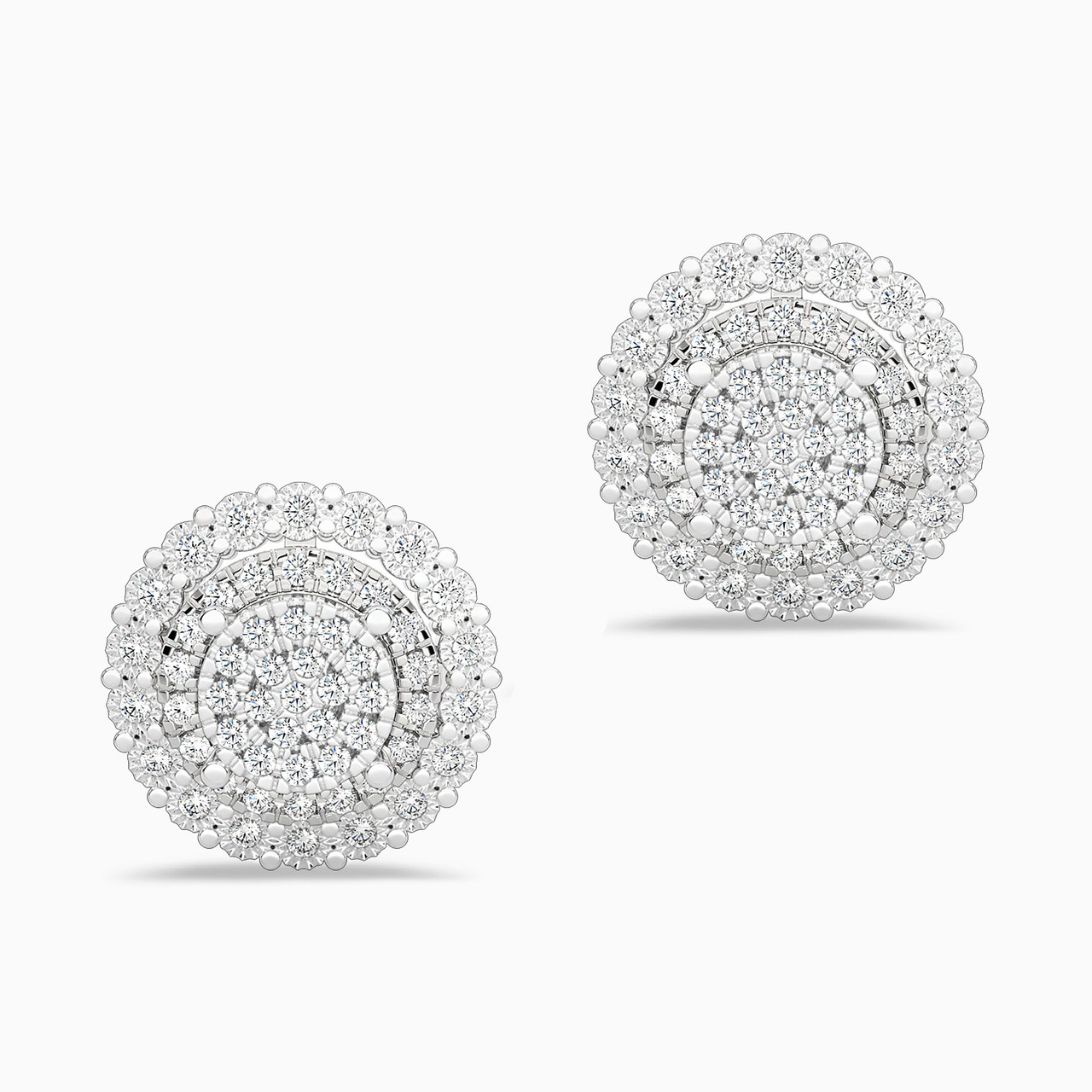 18K Gold Diamond Stud Earrings