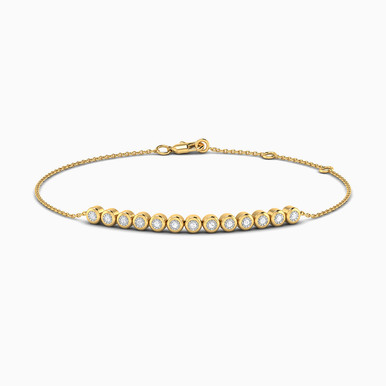 Slim Diamond Chain Bracelet in 18K Gold - BR400764Y18DI1