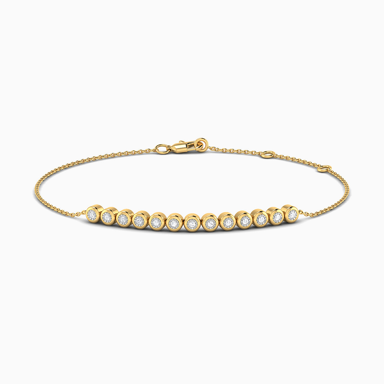 18K Gold Diamond Chain Bracelet