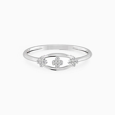 Oval Diamonds Statement Ring in 18K Gold - 111102200014