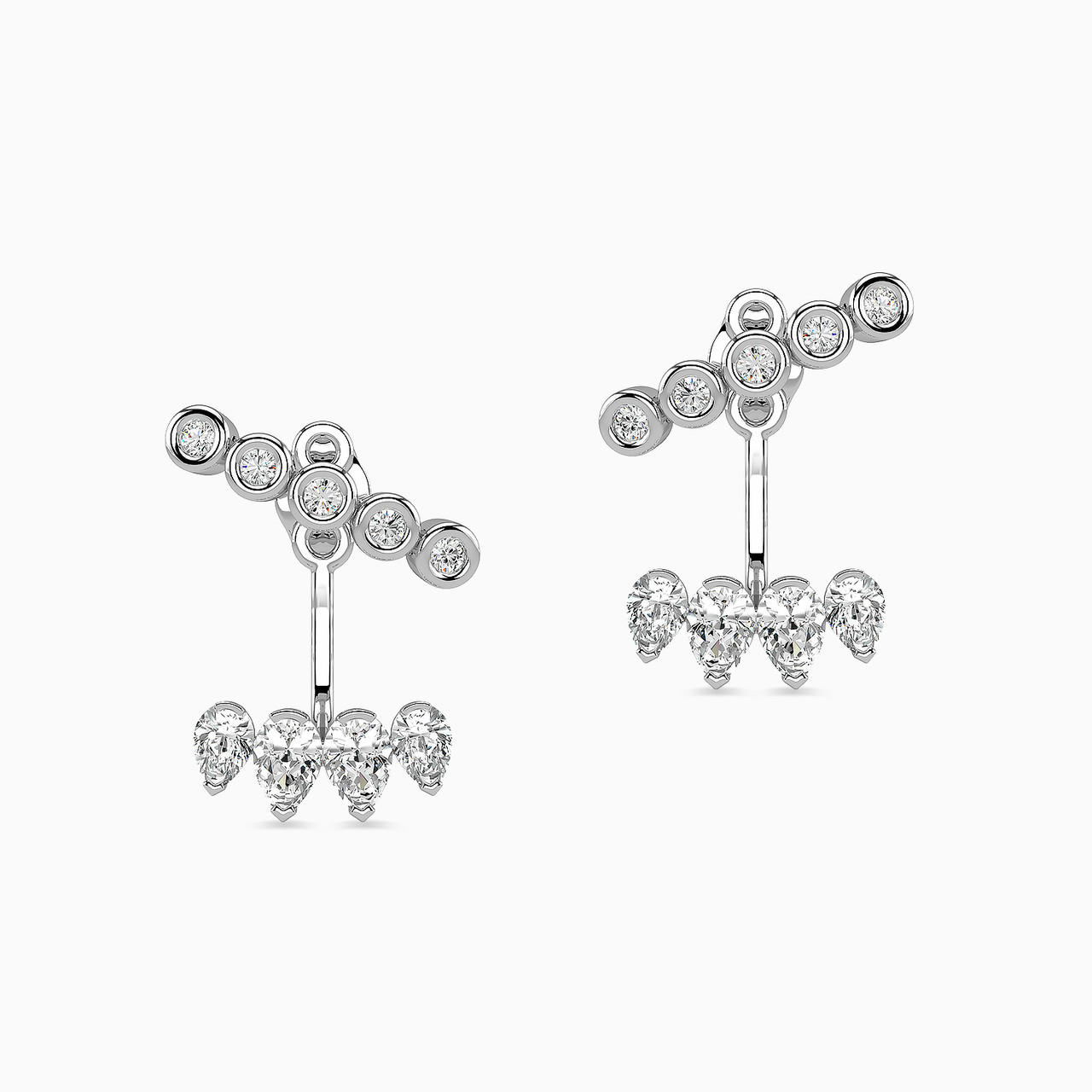 18K Gold Diamond Drop Earrings