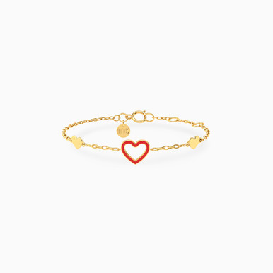 Kids Heart Chain Bracelet in 18K Gold - 21047110286 Kids Heart Chain Bracelet in 18K Gold - 21047110286