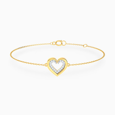 Heart Diamonds Chain Bracelet in 18K Gold - 21047110288