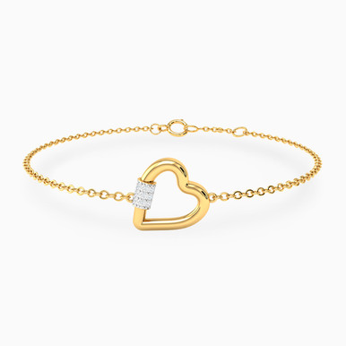 Heart Diamonds Chain Bracelet in 18K Gold - 21047110295 Heart Diamonds Chain Bracelet in 18K Gold - 21047110295