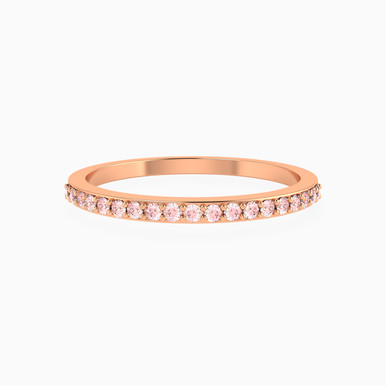 Circle Rose Stone Eternity Ring in 18K Gold - 21048110702