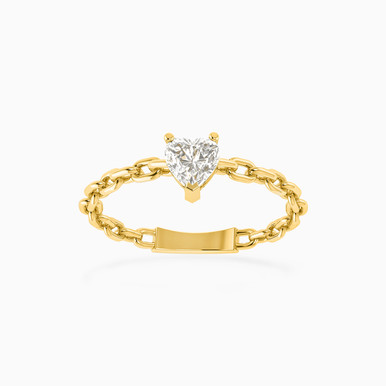 Heart Cubic Zirconia Statement Ring in 18K Gold - 111101100002