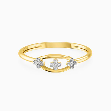 Oval Diamonds Statement Ring in 18K Gold - 111102100014
