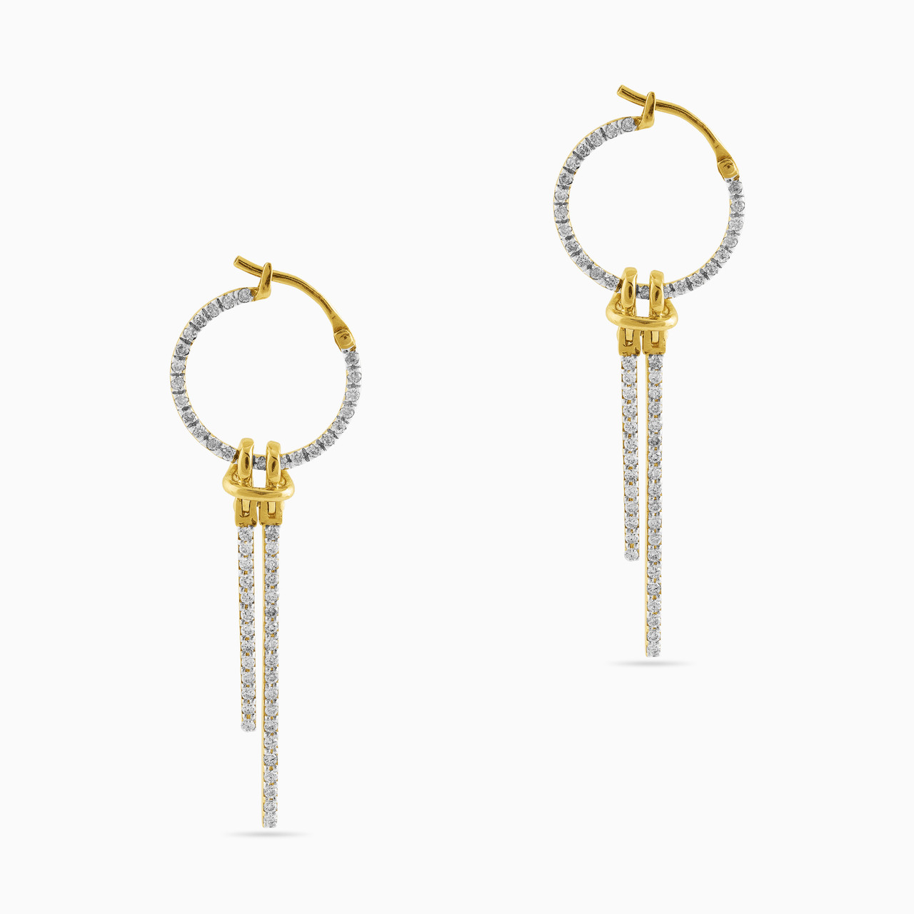 18K Gold Diamond Drop Earrings