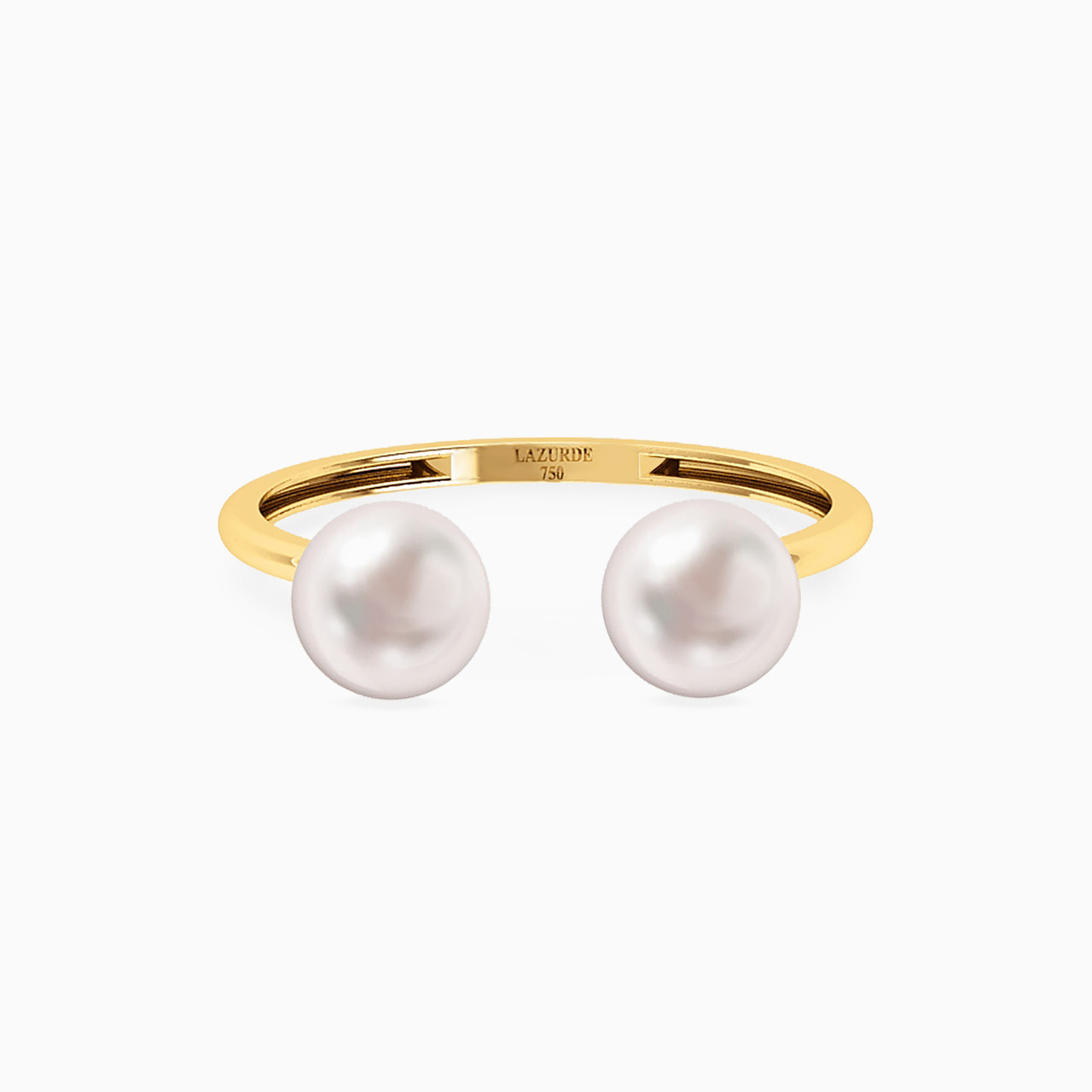 18K Gold Pearls Two-headed Ring