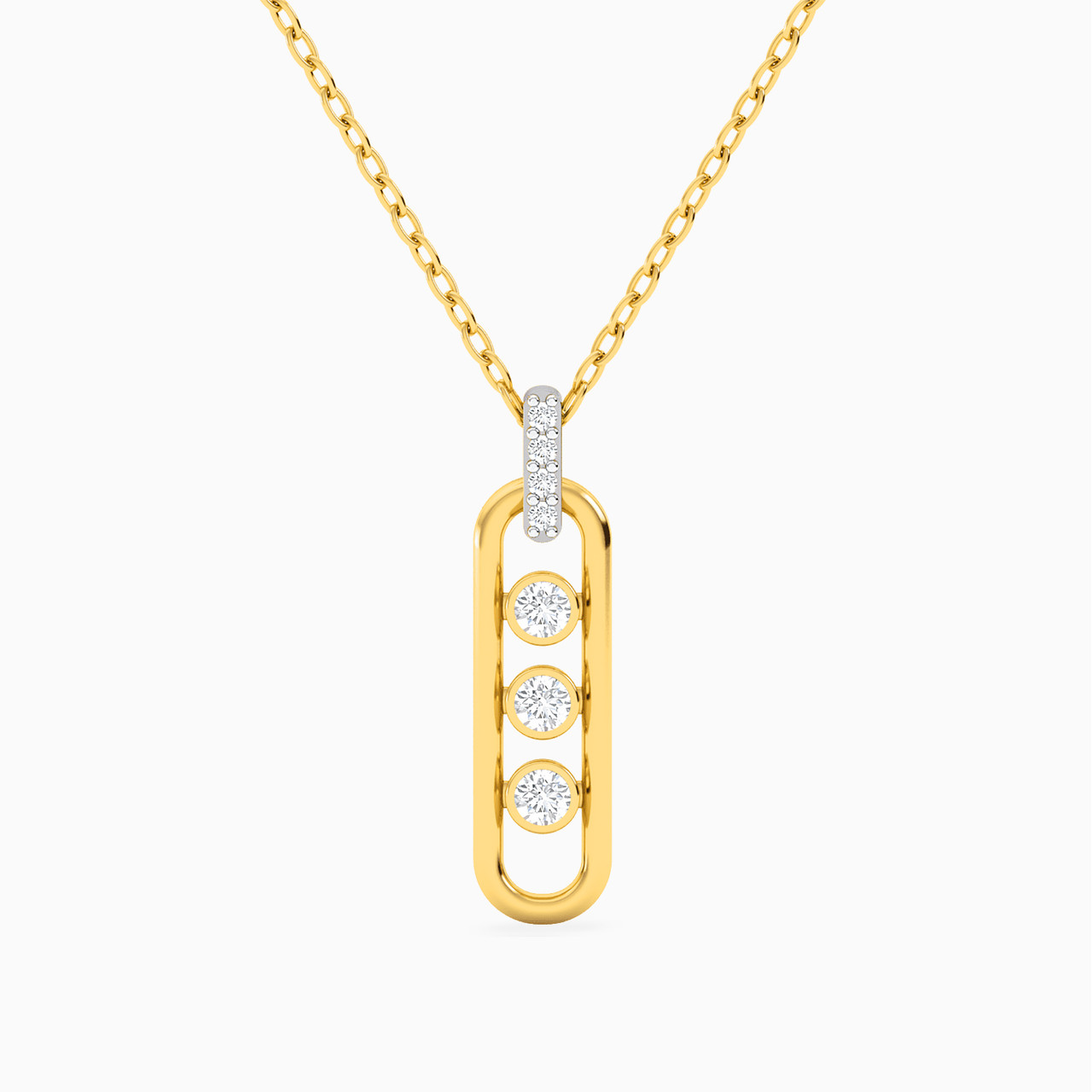 18K Gold Diamond Pendant Necklace