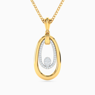 Pear Diamond Necklace in 18K Gold - LNE50063