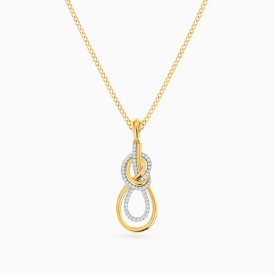 Knot Diamond Necklace in 18K Gold - LNE50064