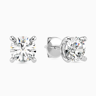 Circle Diamond Stud Earrings in 18K Gold - KE607861