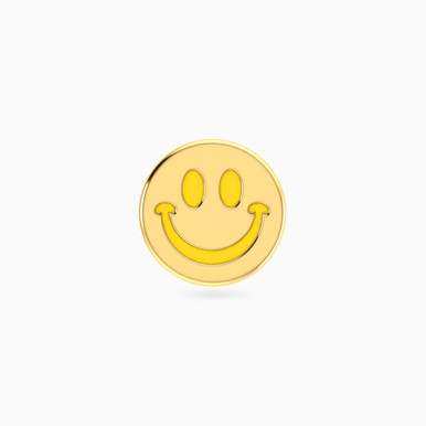 Smiley Enamel Coated Nose Pin Piercing in 18K Gold - 21053110038