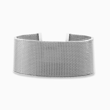 Broad Steel Cuff Bracelet - 31076521
