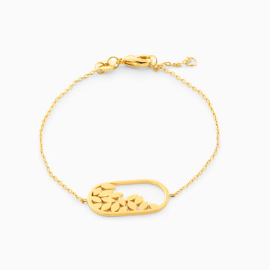 Leaf Gold Plated Chain Bracelet - 92203318