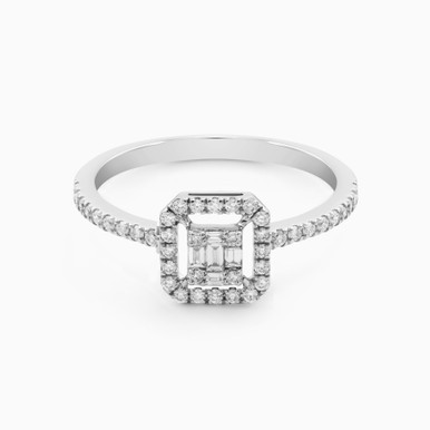 Cushion Diamond Ring in 18K Gold - LRG00039
