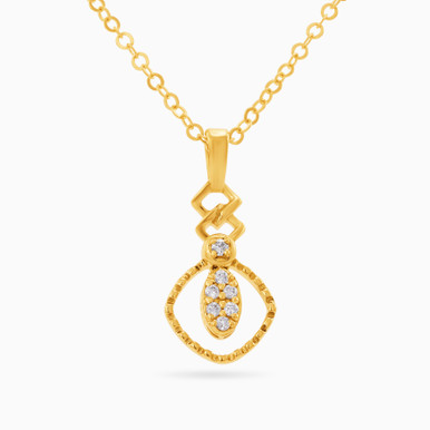 Square Diamond Necklace in 18K Gold - EPC00002Y