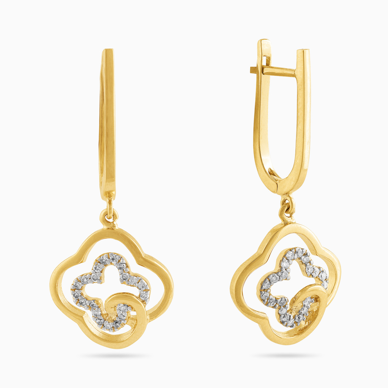 18K Gold Diamond Drop Earrings