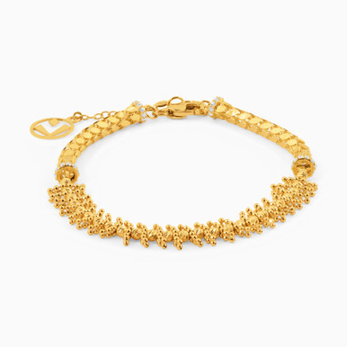 Beaded Chain Bracelet in 21K Gold - 22010110562